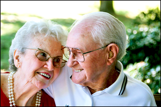 Happy elderly couple